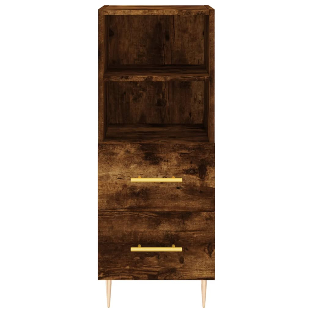 vidaXL Single Door 2 Drawer 2 Shelf Smoked Oak Highboard Image 6