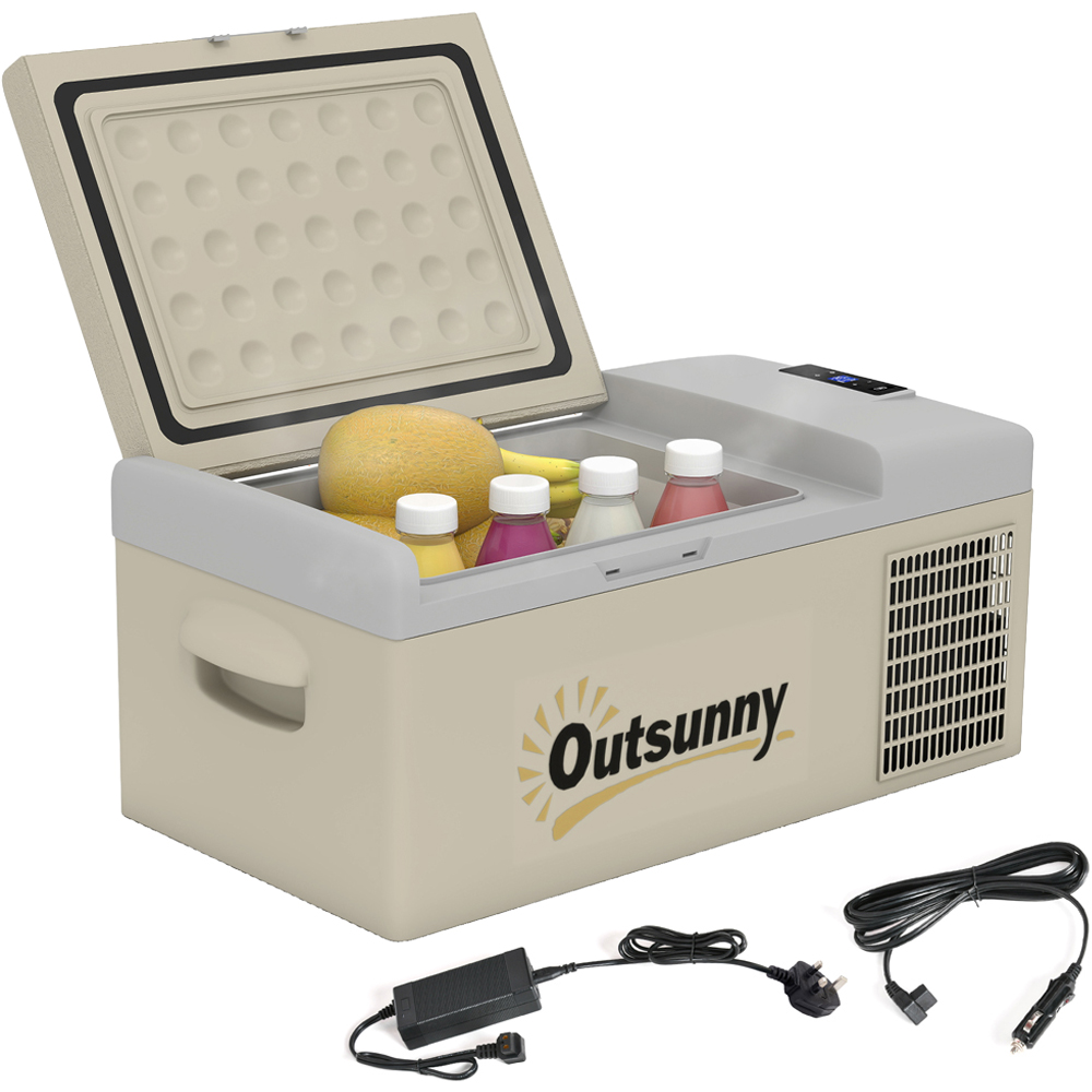 Outsunny C00-041V70KK Khaki Portable 16L Car Fridge Freezer Image 1