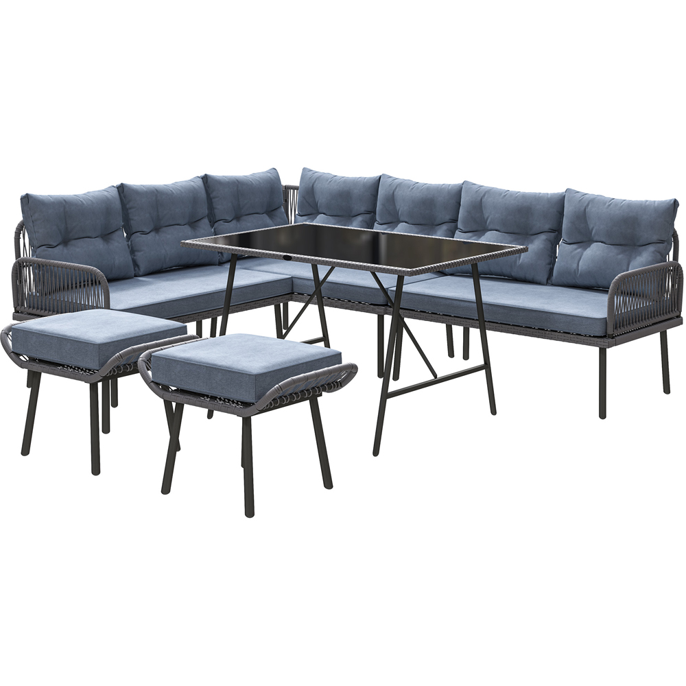 Outsunny 9 Seater Charcoal Grey Sectional Outdoor Furniture Set Image 2