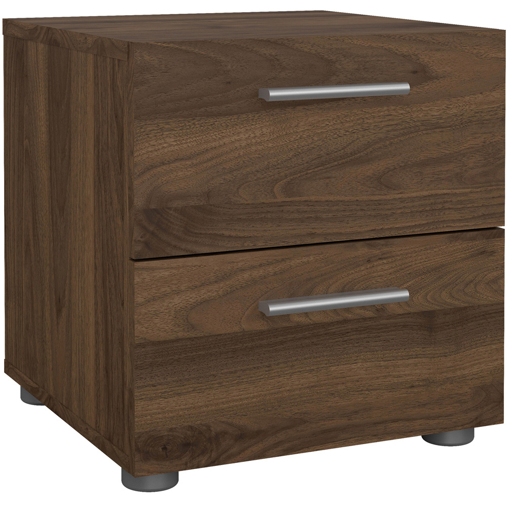 Florence 2 Drawer Walnut Bedside Table Image 2