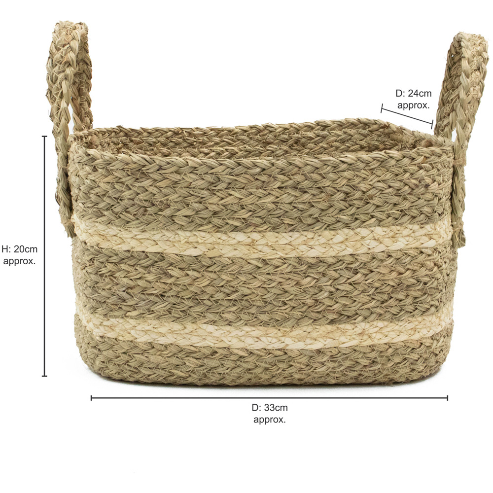 JVL Palma Large Maize Natural Rectangular Storage Basket with Handle Image 8