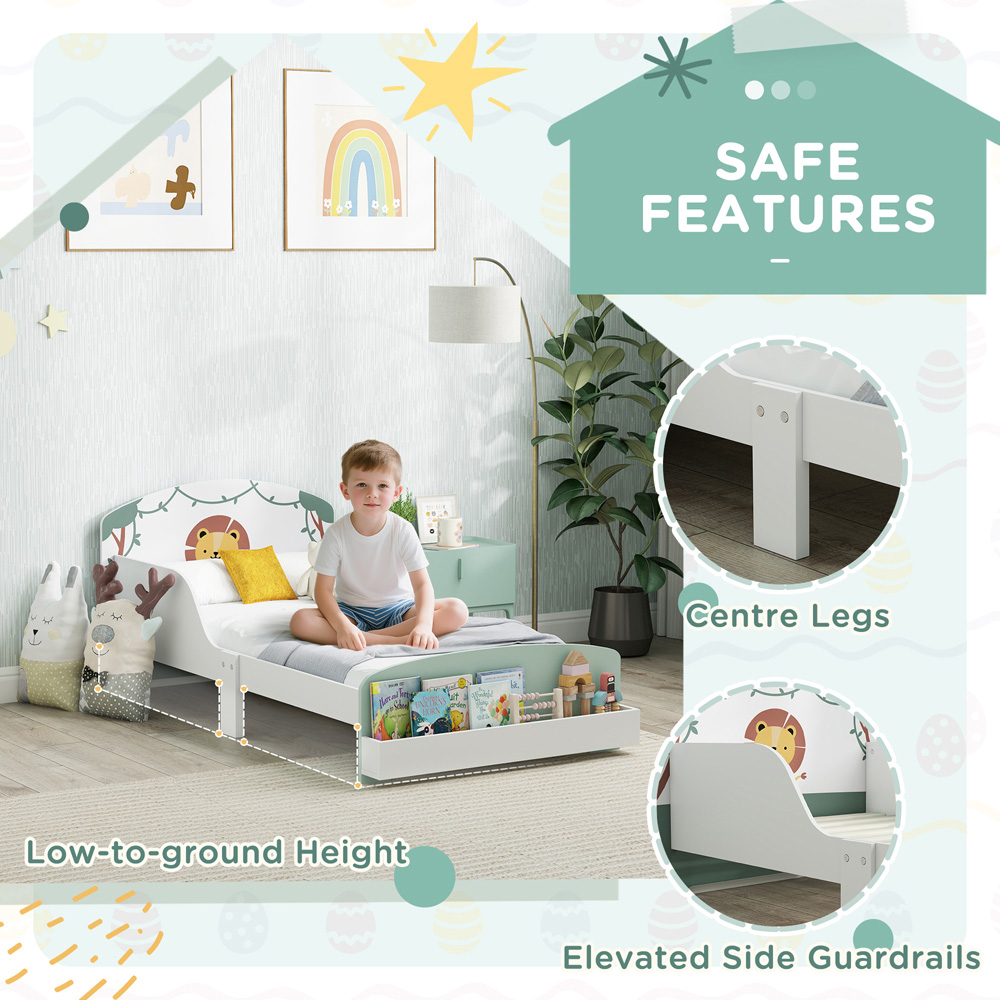 AIYAPLAY Lion Themed Green Kids Storage Bed Frame Image 4