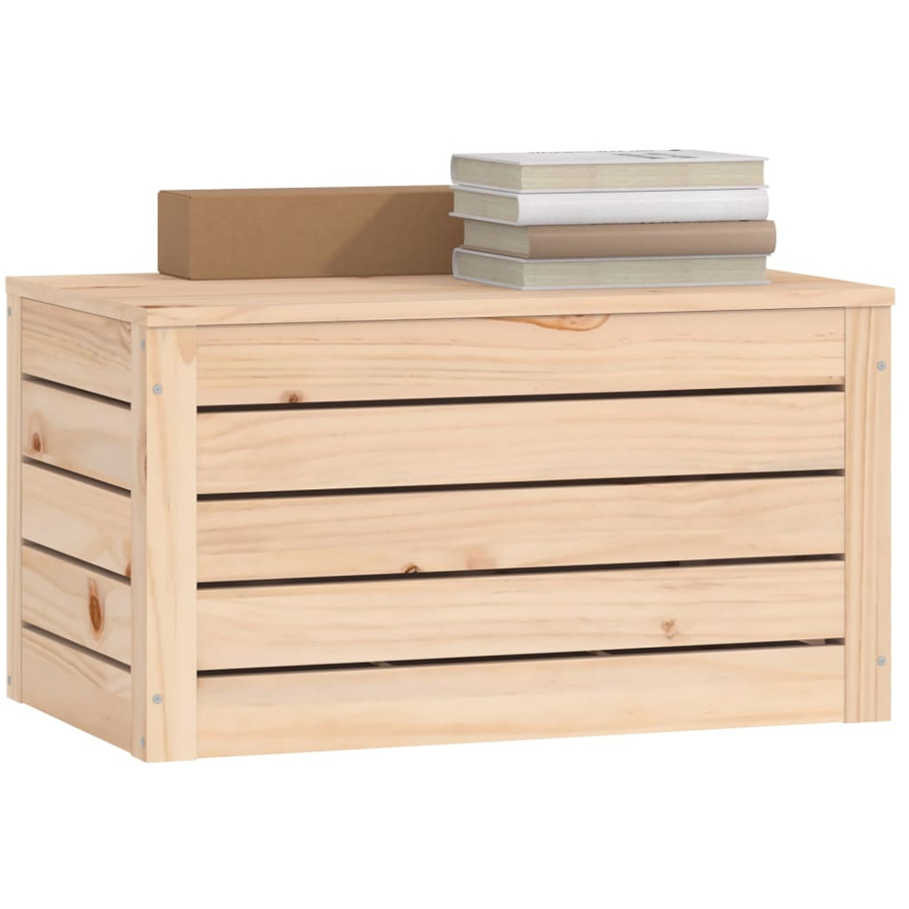vidaXL Brown Solid Pinewood Stackable Storage Box Image 4