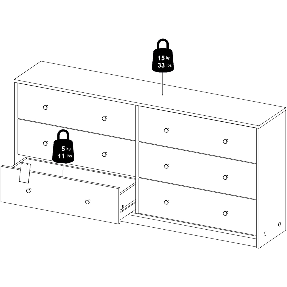 Furniture To Go May 6 Drawer White Chest of Drawers Image 8