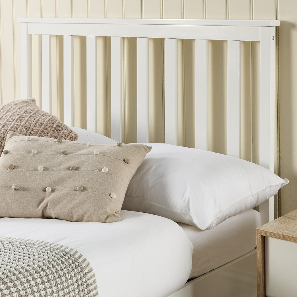 Aspire Furniture Double White Wooden Ottoman Bed Image 3
