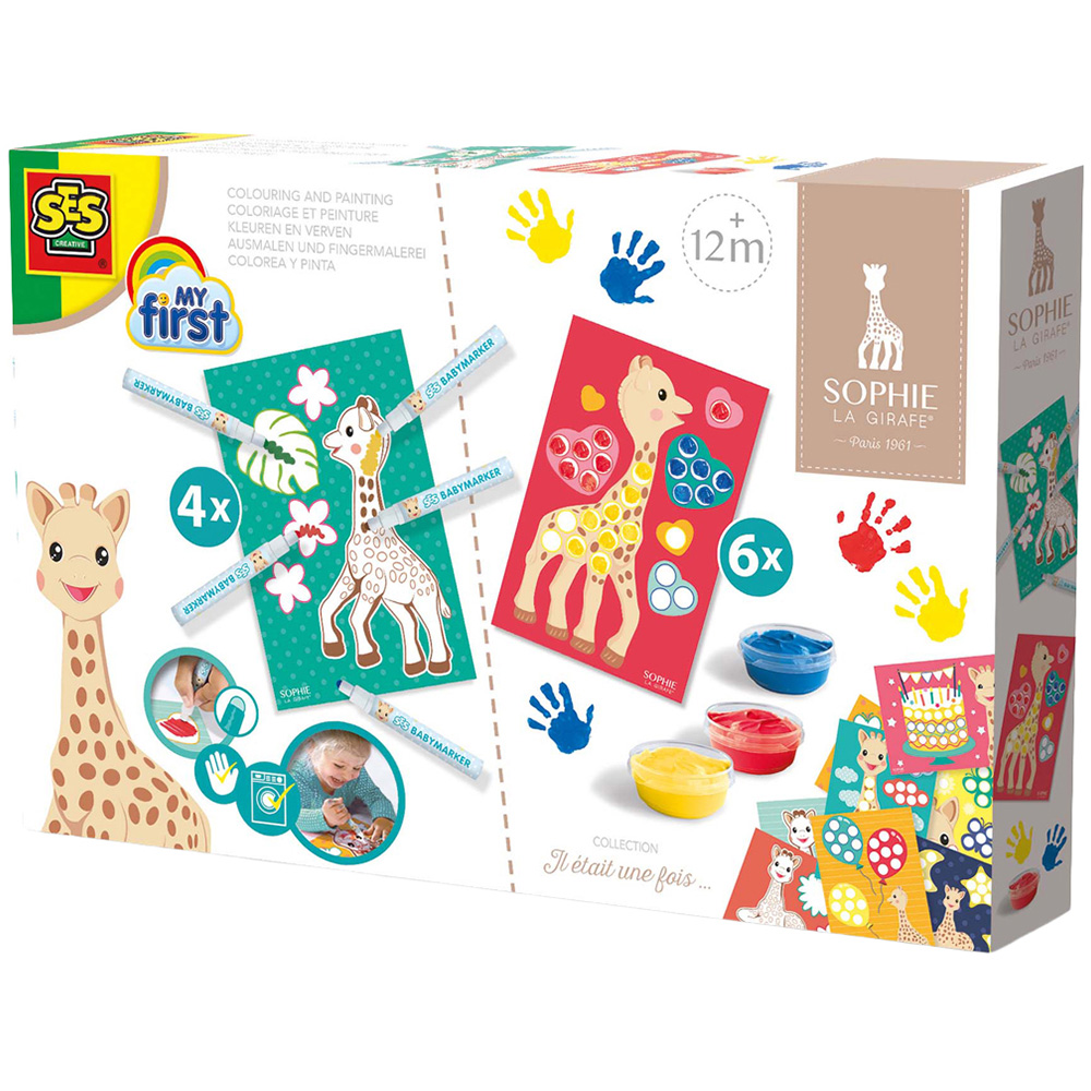 SES Creative Sophie La Girafe 2-in-1 Colouring and Painting Activity Set Image 1