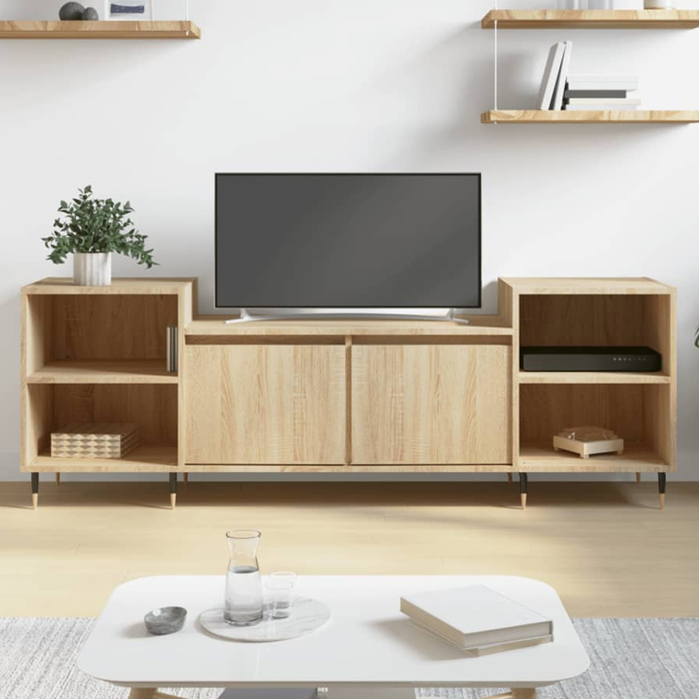 vidaXL 2 Door 4 Open Shelf Sonoma Oak TV Cabinet Image 1