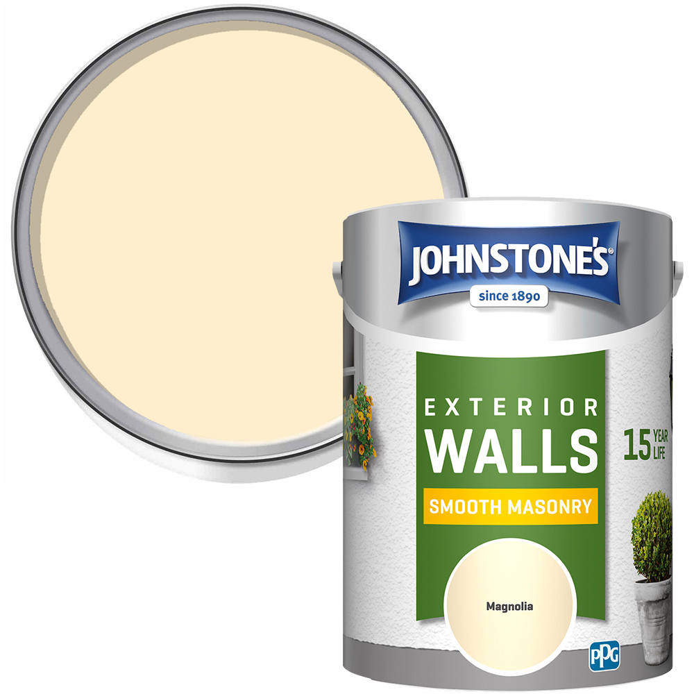 Johnstone's Smooth Masonry Magnolia Paint 5L Image 1