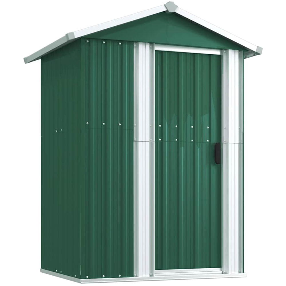 vidaXL 4.1 x 12.5ft Green Galvanised Steel Apex Garden Shed Image 1