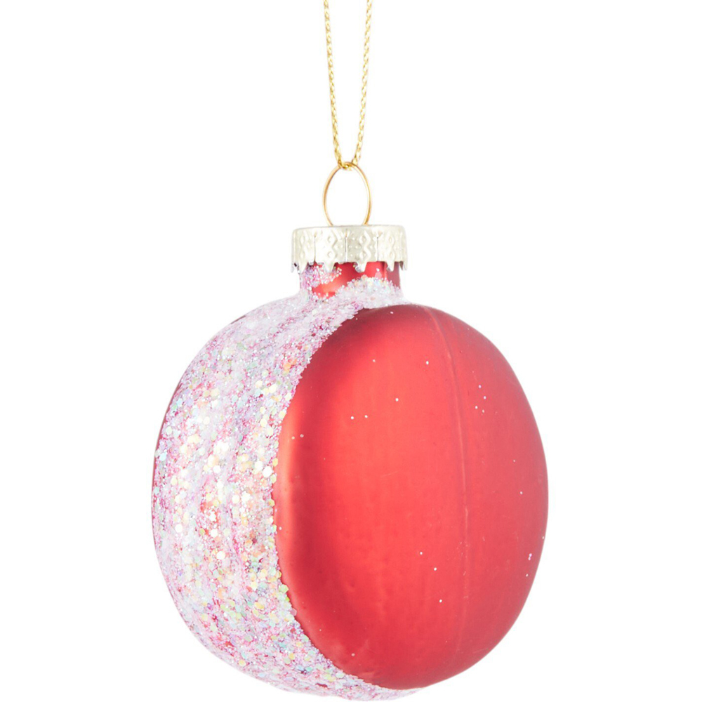 Glass Macaron Tree Decoration Red Image 1
