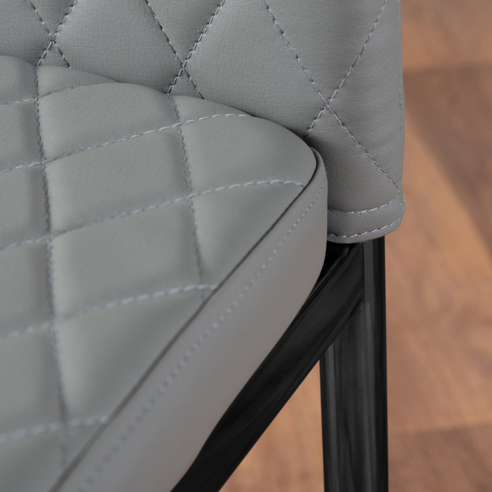 Furniturebox Arona Valera 6 Seater Round Dining Set White Gloss and Grey Image 8