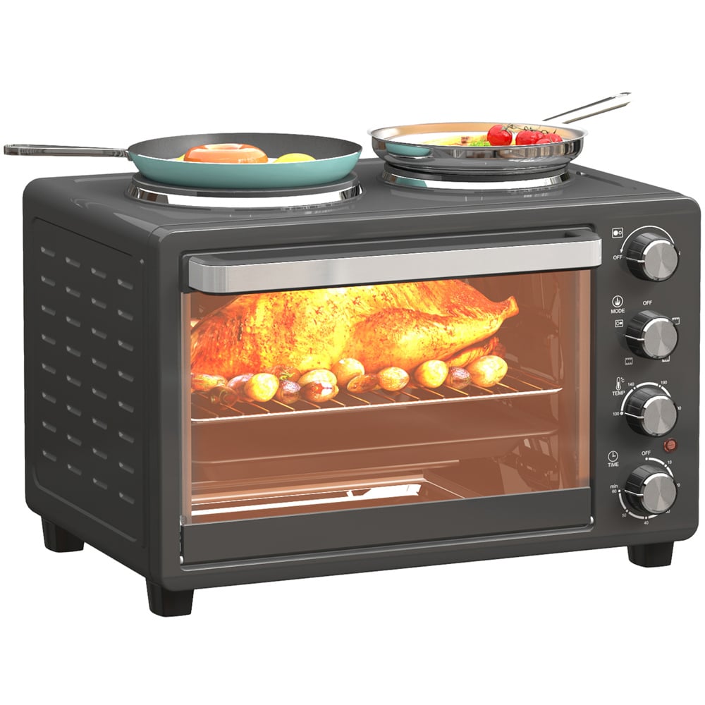 HOMCOM 800-198V70BK Black 28L Countertop Toaster Oven 2600W Image 1