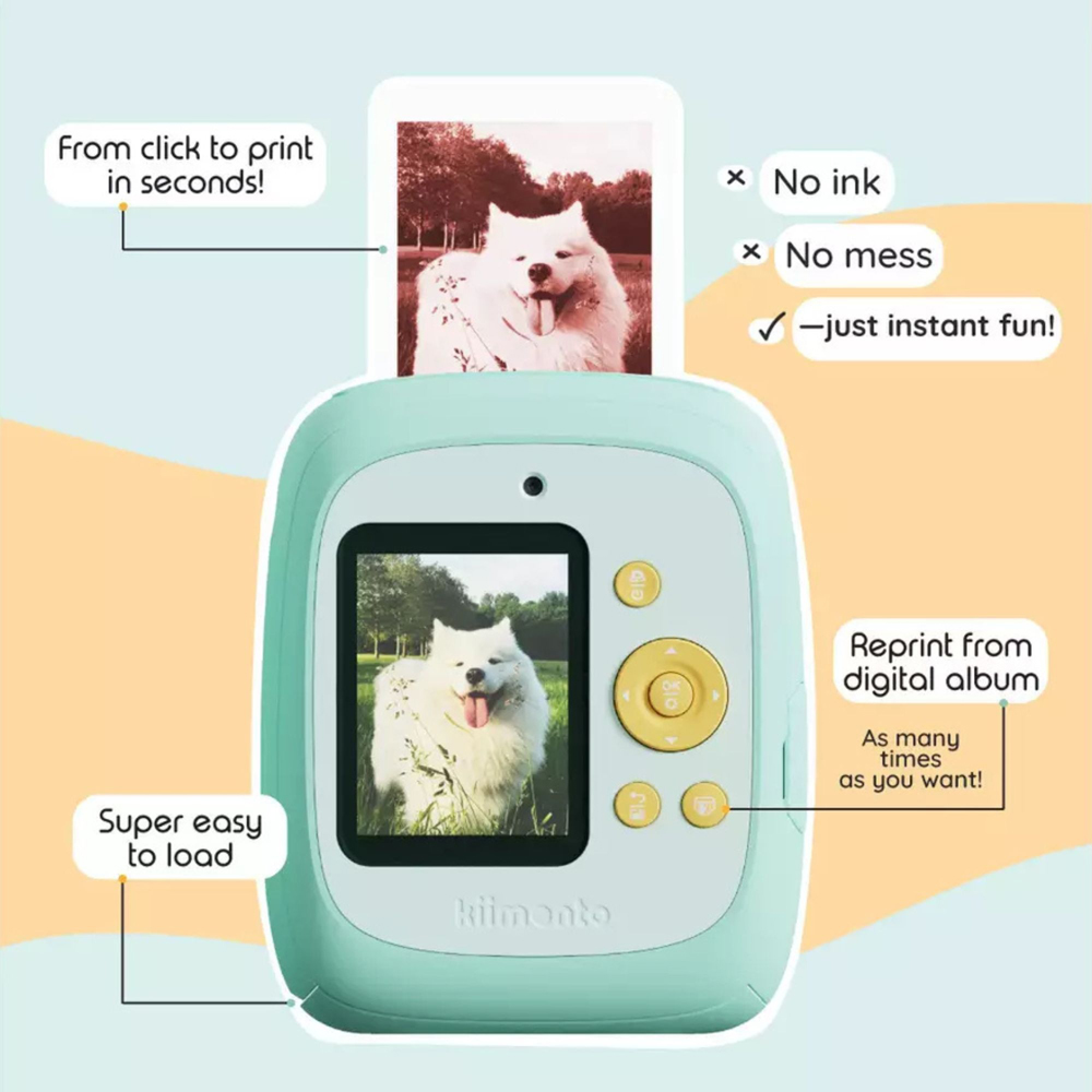 Kiimento Mint Kids Ink-Free Instant Print Digital Camera Image 3