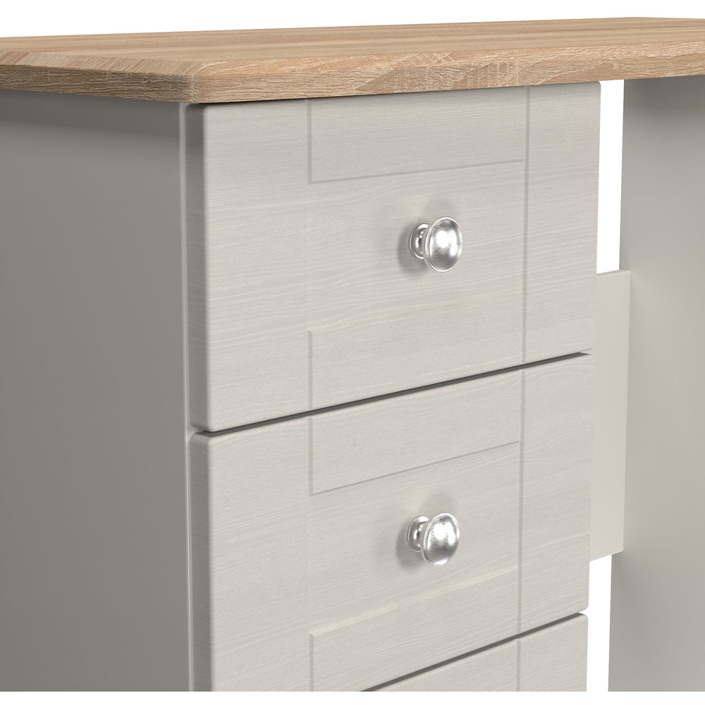 Crowndale Sussex 3 Drawer Grey Ash and Bardolino Oak Vanity Dressing Table Ready Assembled Image 5