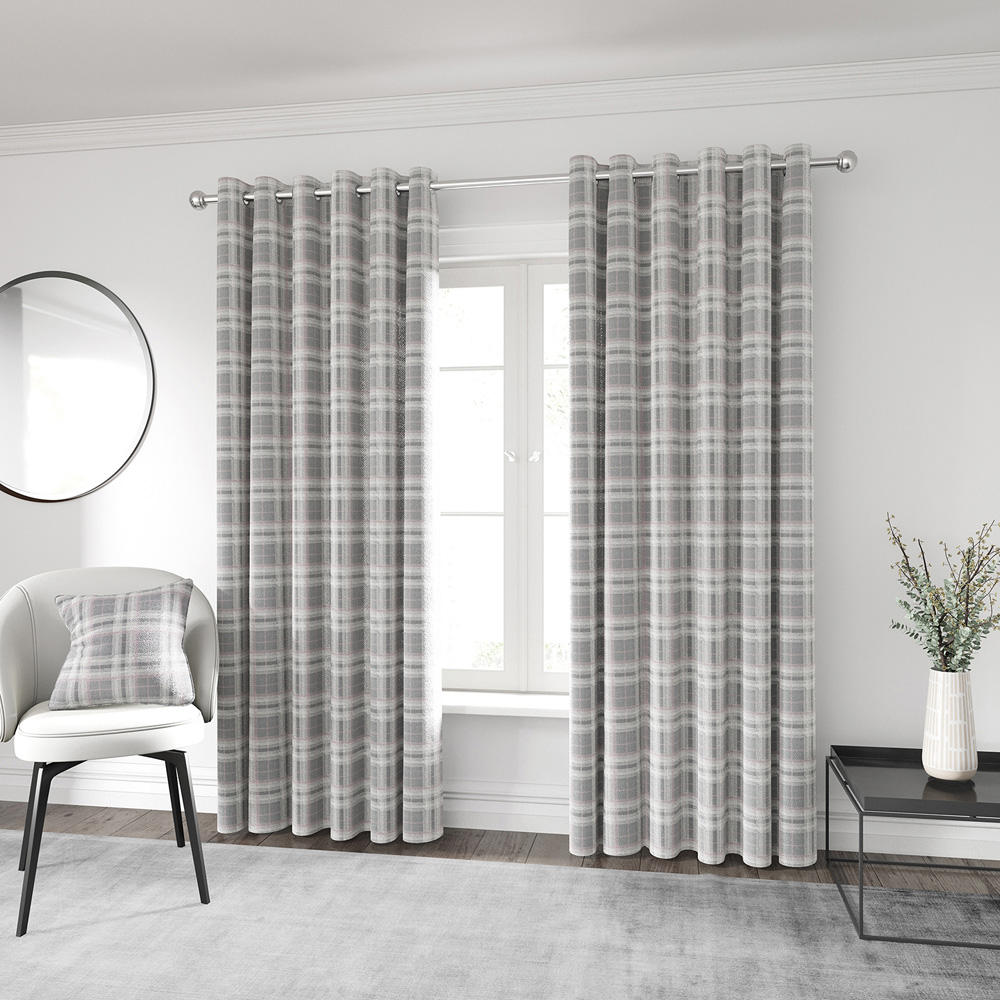 Helena Springfield Harriet Woven Lined Blush and Grey Curtains 229 x 229cm Image 4