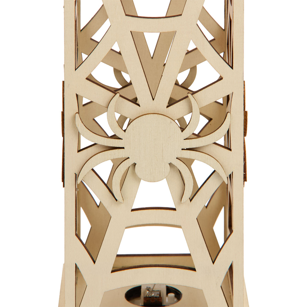 LED Skull or Spider Wooden Lantern Image 6