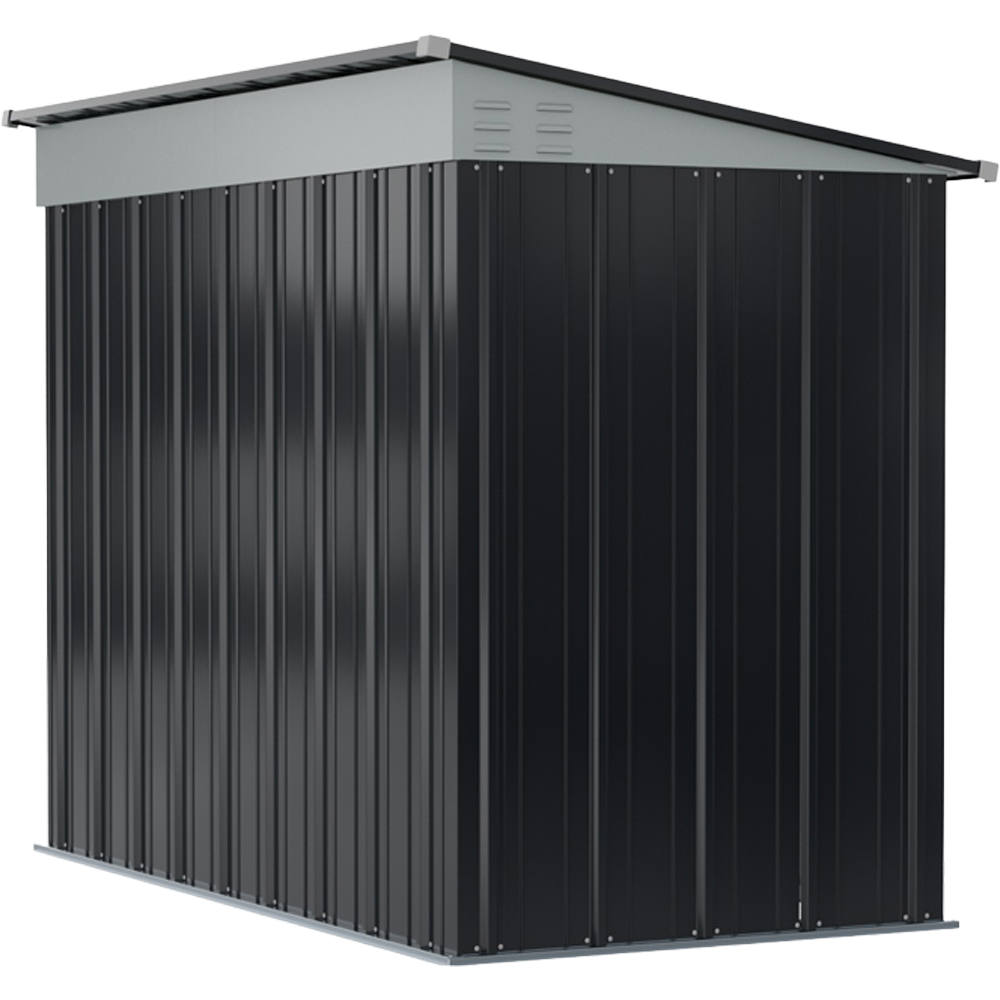 Living and Home 4 x 8ft Charcoal Black and White Metal Pent Storage Shed Image 3