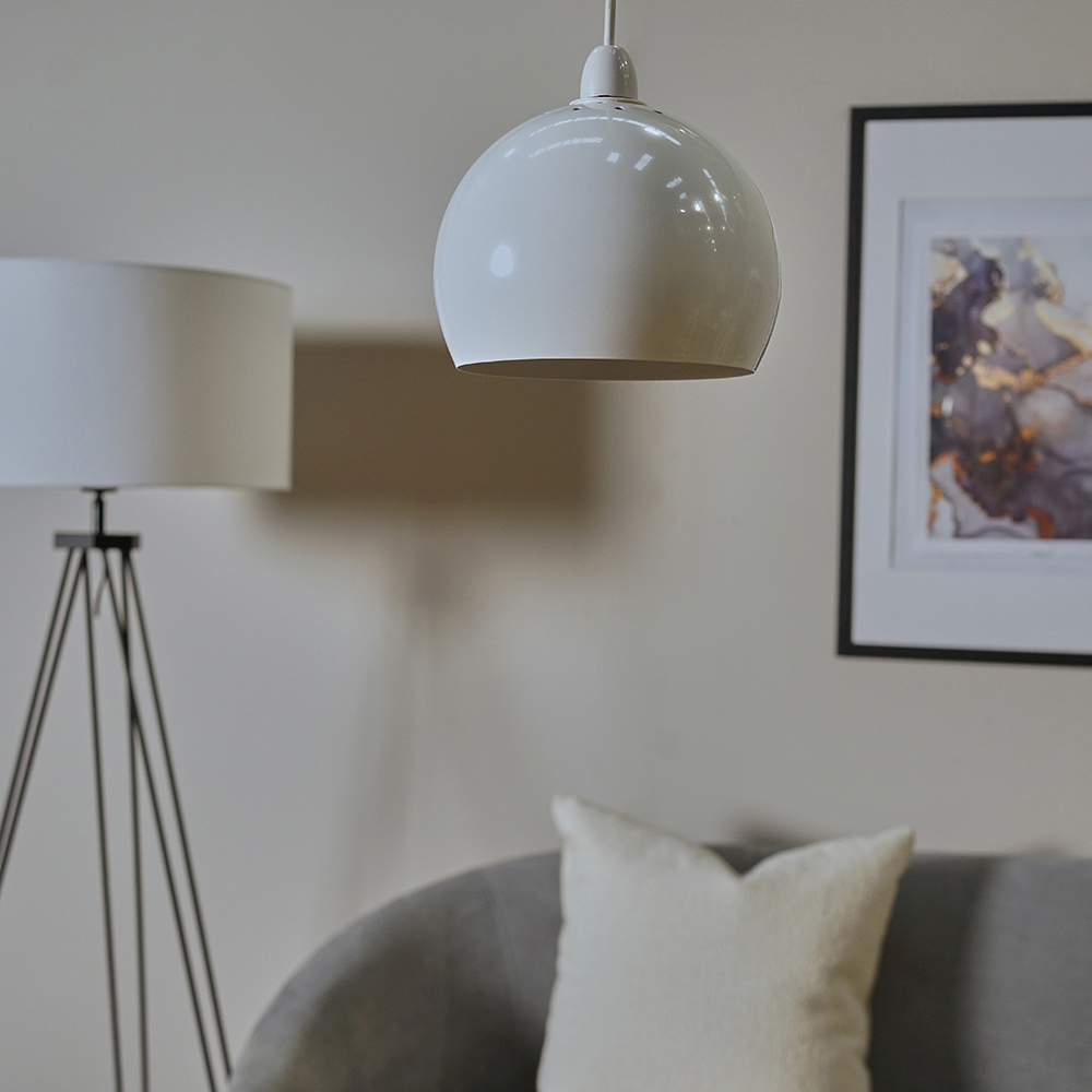 ValueLights White Arco Mini Metal Pendant Light Shade Image 5