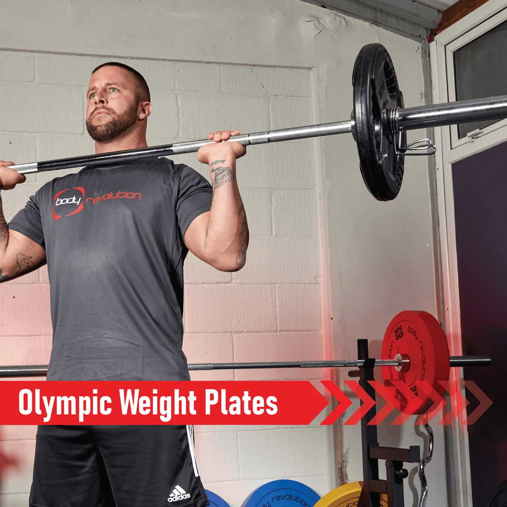 Olympic Black Tri-Grip Rubber Weight Plates 1.25kg 2 Pack Image 3