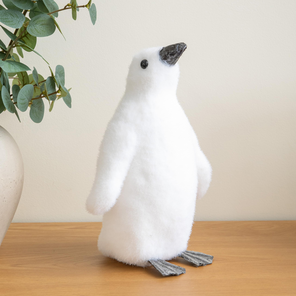 Samuel Alexander Freestanding Flocked Penguin Christmas Decoration 26 cm Image 2