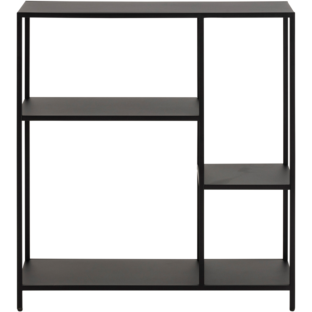 Florence Newcastle 4 Shelf Matt Black Asymmetrical Bookcase Image 3