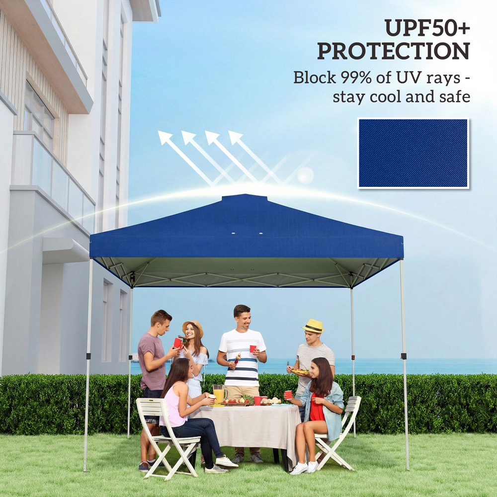 Outsunny 3 x 3m Blue Waterproof Gazebo Roof Replacement Cover Image 3