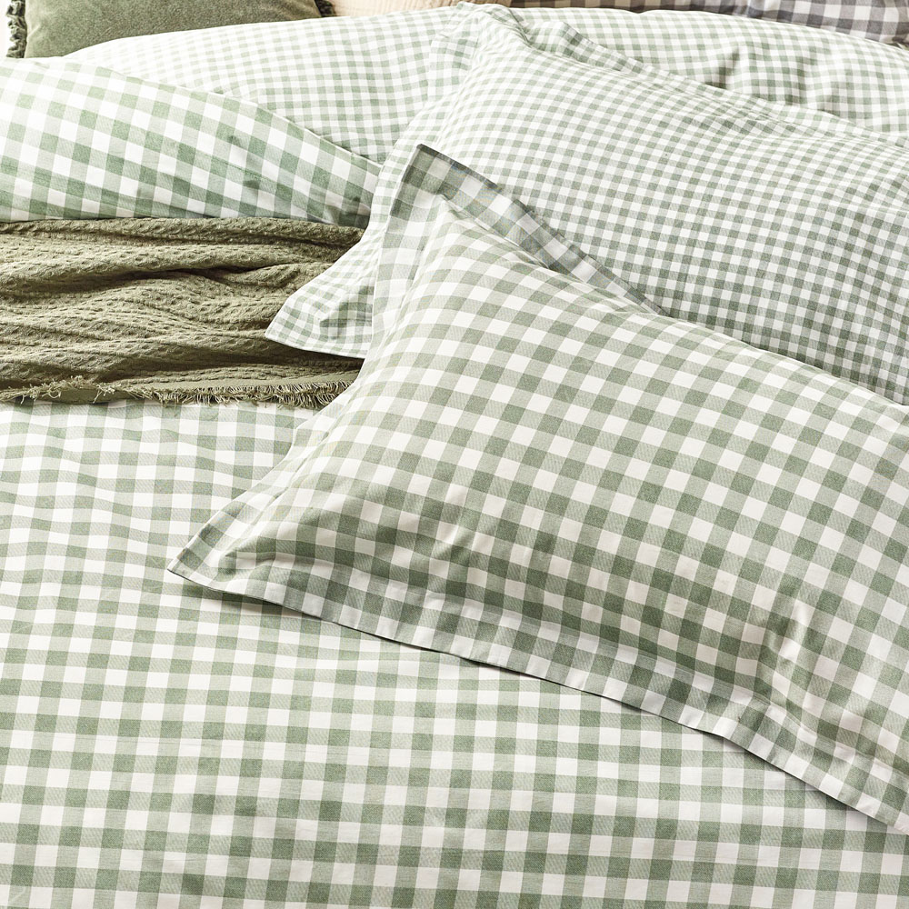 Yard Barton Double Forest Check Printed 144 Thread Count Duvet Cover and Pillowcase Set Image 3