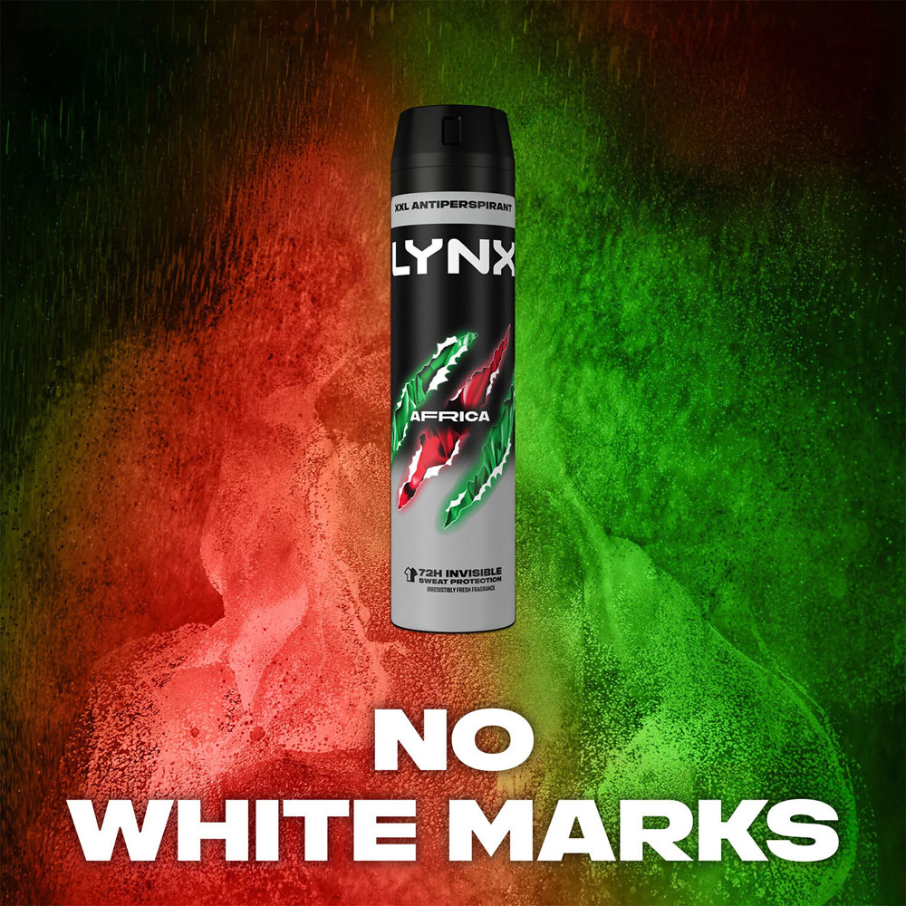 Lynx Africa The G.O.A.T. of Fragrance 72H Anti-Perspirant Deodorant Spray 250ml 30 Pack Image 6