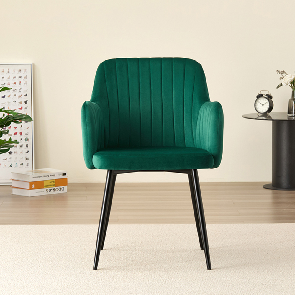 Indoor Living Charlotte Set of 2 Green Velvet Dining Chair Image 3