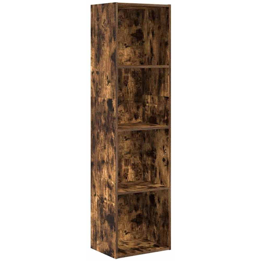 vidaXL 4 Shelf Smoked Oak Bookcase Image 2
