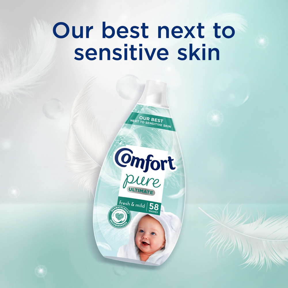 Comfort Pure Ultimate Fresh and Mild Ultra Concentrated Fabric Conditioner 58 Washes 870ml 3 Pack Image 3