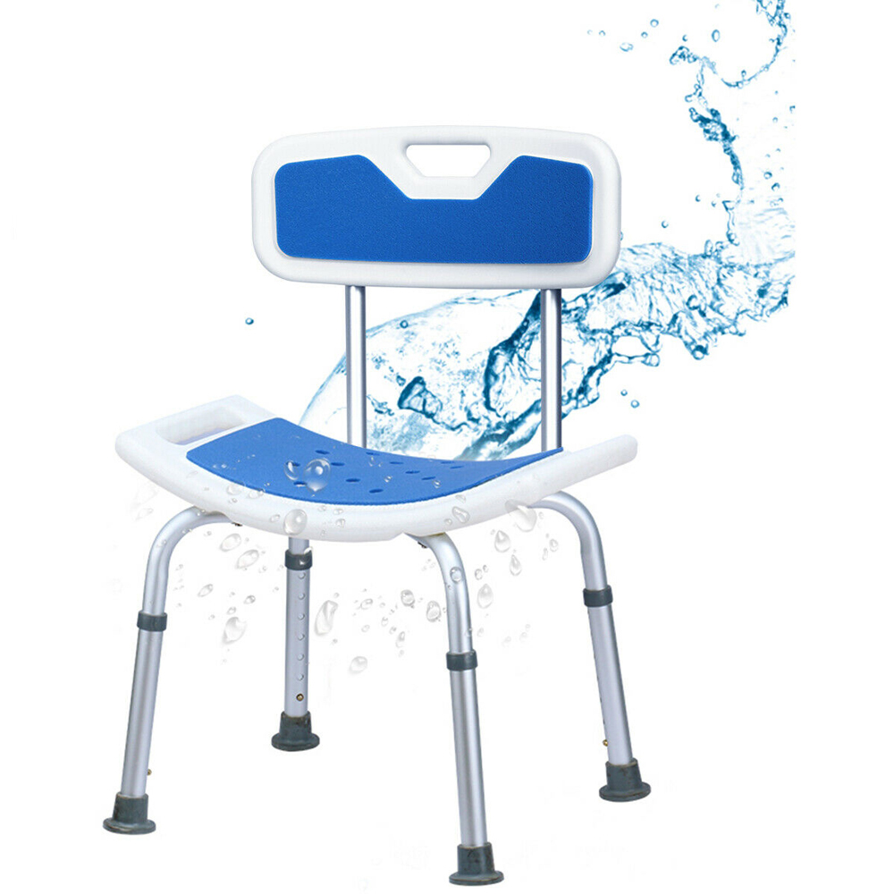 Costway Blue Height Adjustable Shower Chair Image 4