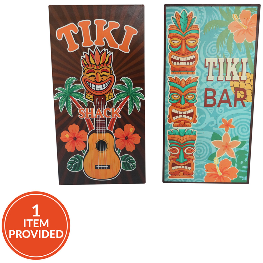 Tiki Tropical Metal Plaque Image 1