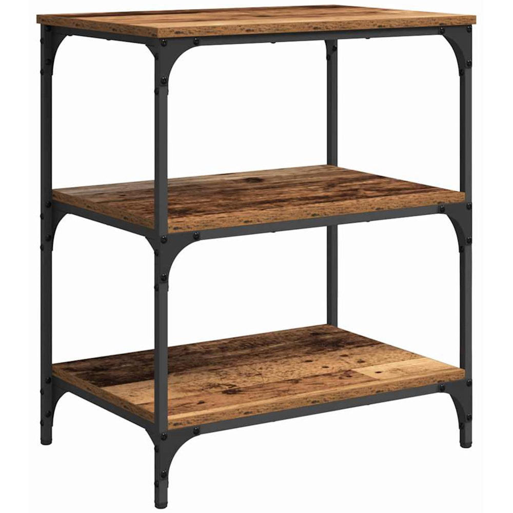 vidaXL 3 Shelf Old Wood Kitchen Trolley Image 5