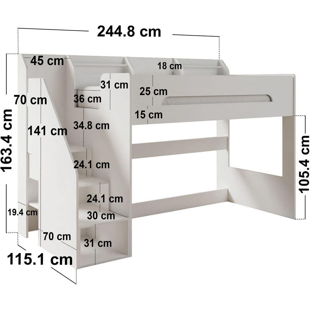 Flair Stepaside White High Sleeper Image 7