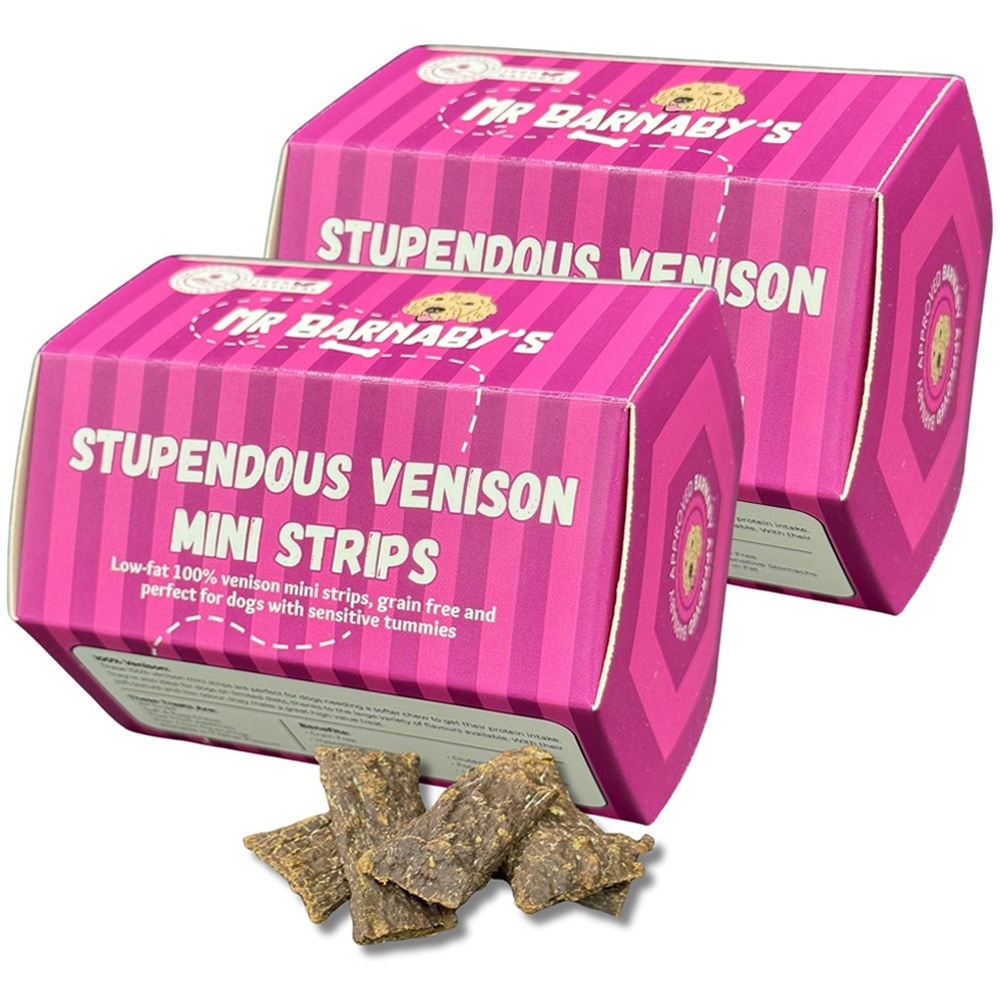 Mr Barnaby's Stupendous Venison Mini Strips Dog Treats 2 Pack Image 1