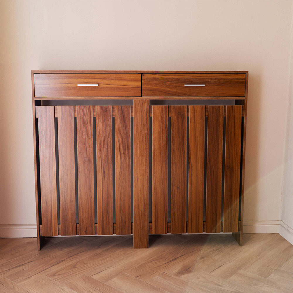Portland 2 Drawer Wooden Radiator Cover Medium Image 2