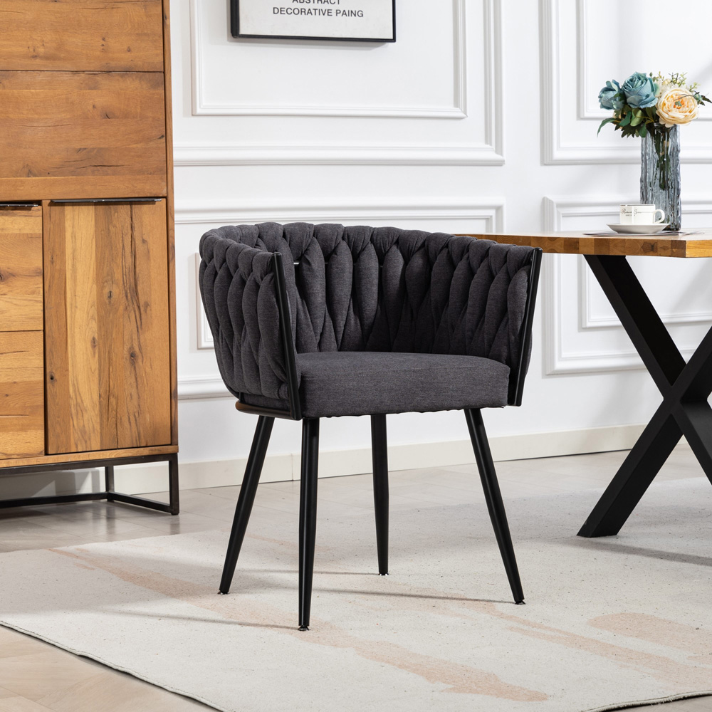 Artemis Home Aneta Set of 2 Charcoal Grey Dining Chairs Image 4