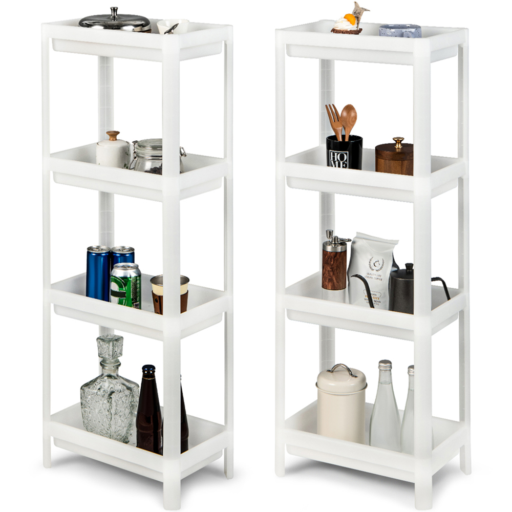 Costway 4 Shelf White Kitchen Storage Rack Set of 2 Image 3