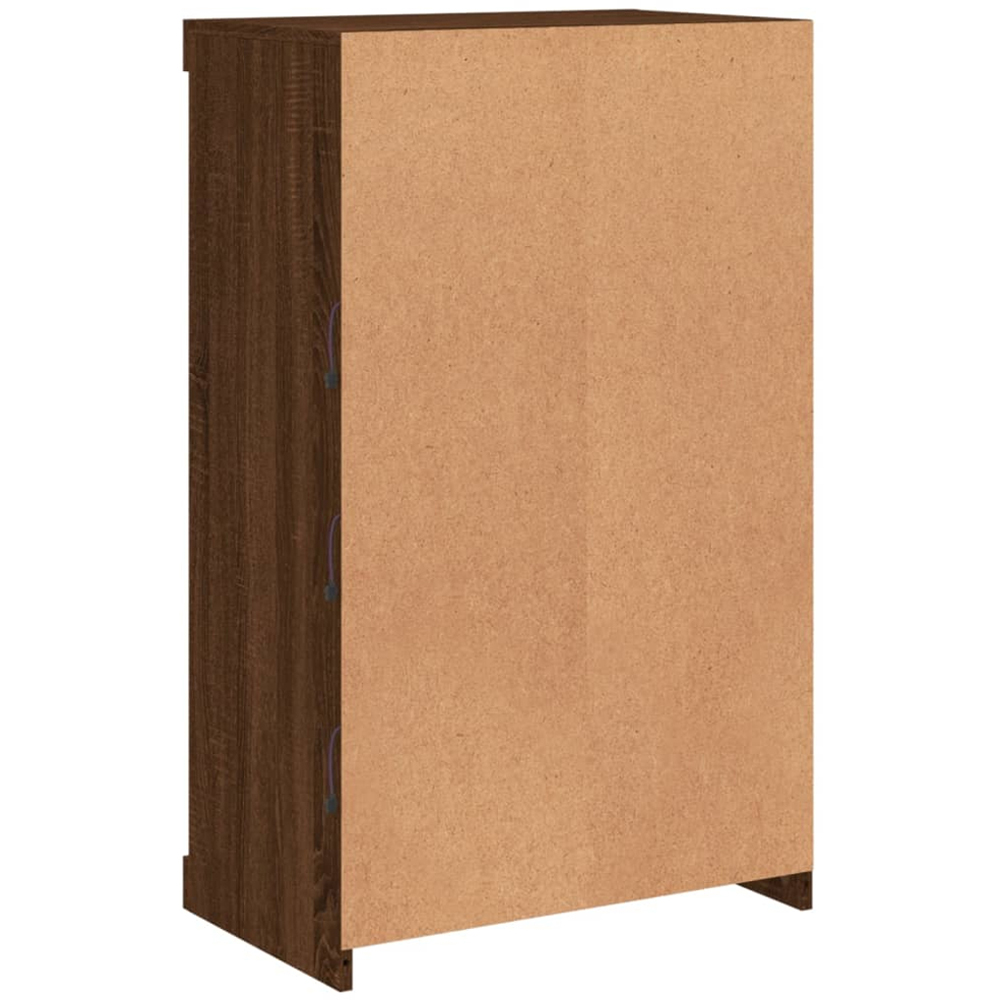 vidaXL 4 Drawer Brown Oak Narrow Sideboard with LED Lights Image 8