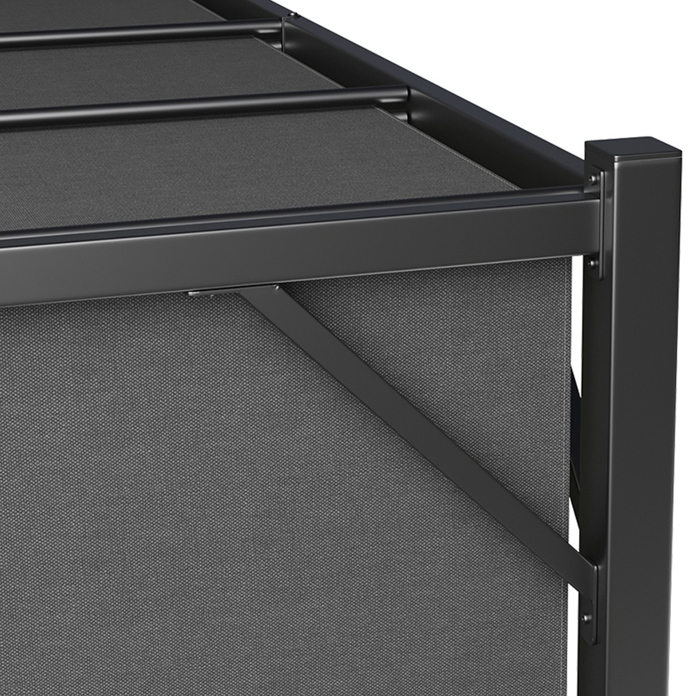 Living and Home Dark Grey Retractable Garden Pergola with Canopy 3.95 x 2.95m Image 5