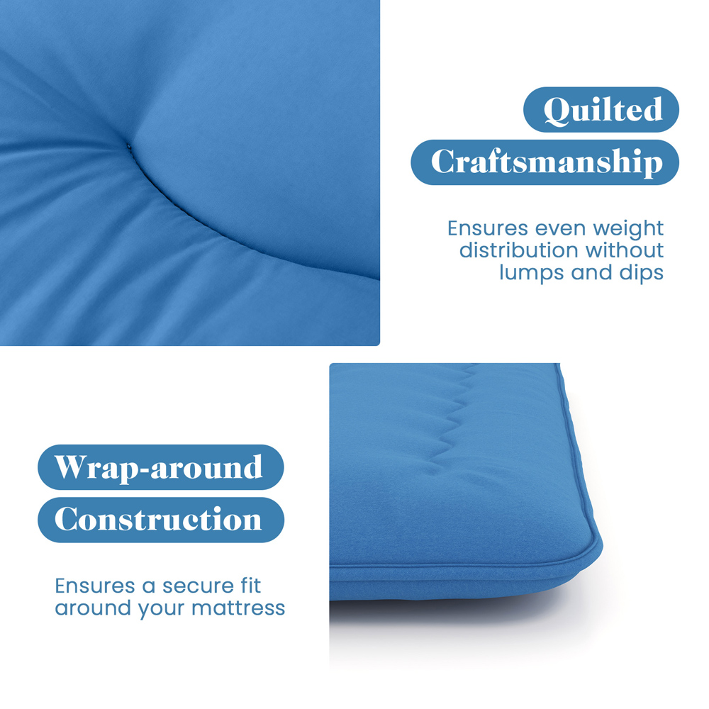 Costway Double Size Blue Japanese Floor Mattress with Cover and Carry Bag Image 6