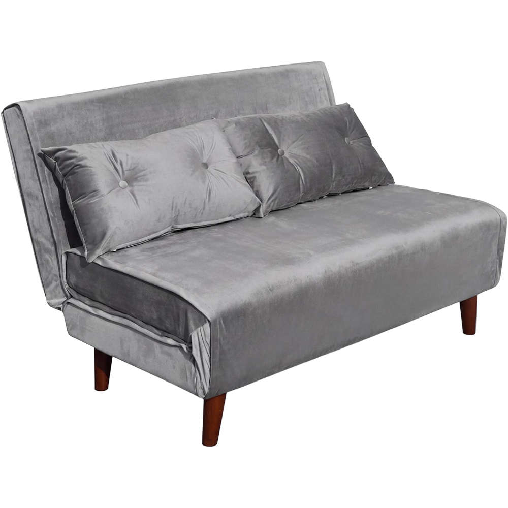 Portland 2 Seater Grey Velvet Sofa Bed Image 2