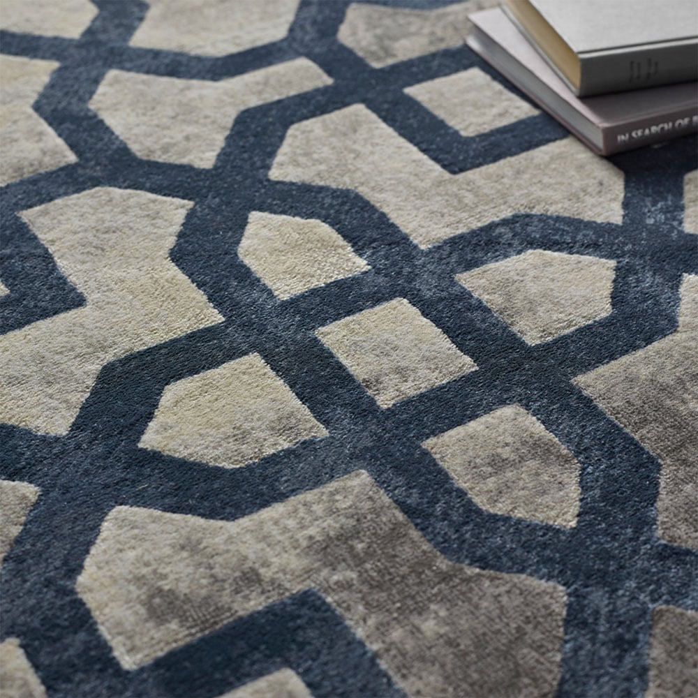 Origins Avanti Grey and Blue Geometric Rug 120 x 170cm Image 2