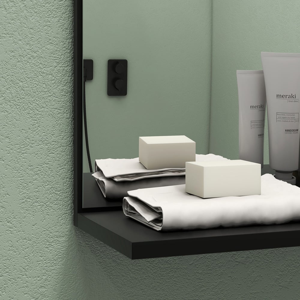 HOMCOM 4 Shelf Black Mirror Wall Mount Vanity Mirror Image 3