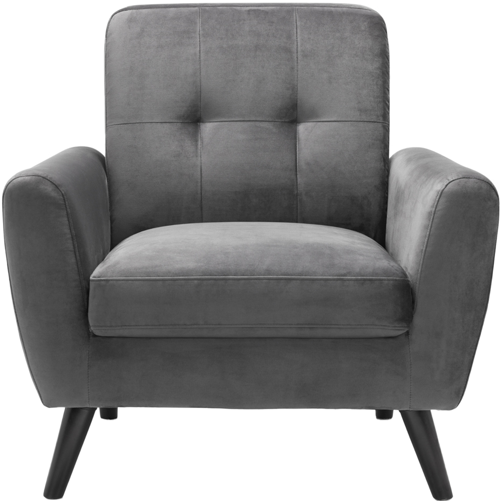 Julian Bowen Monza Dark Grey Velvet Armchair Image 3
