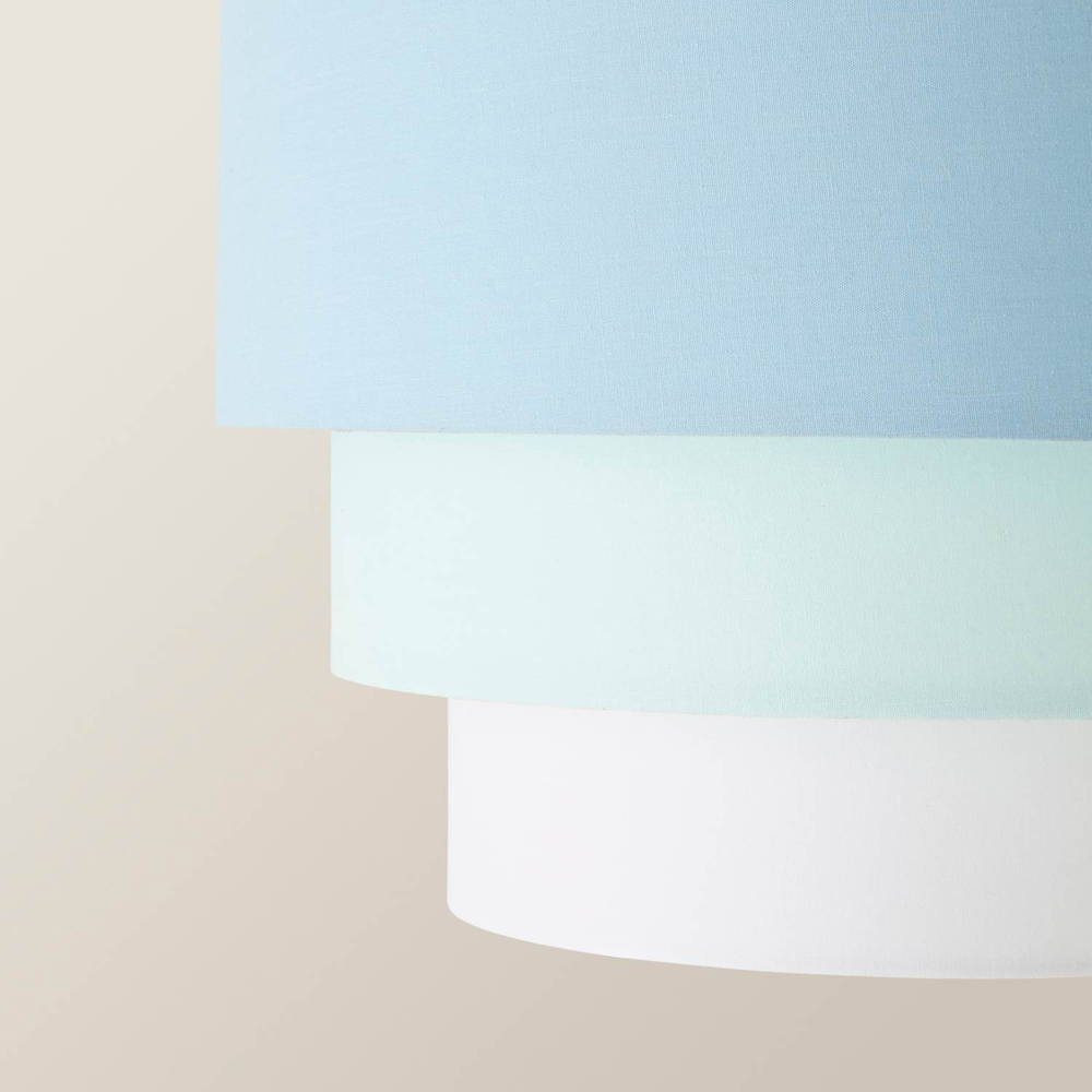 ValueLights Aztec 3 Tier Duck Egg Blue Fabric Easy Fit Ceiling Pendant Lamp Shade 30cm Image 4
