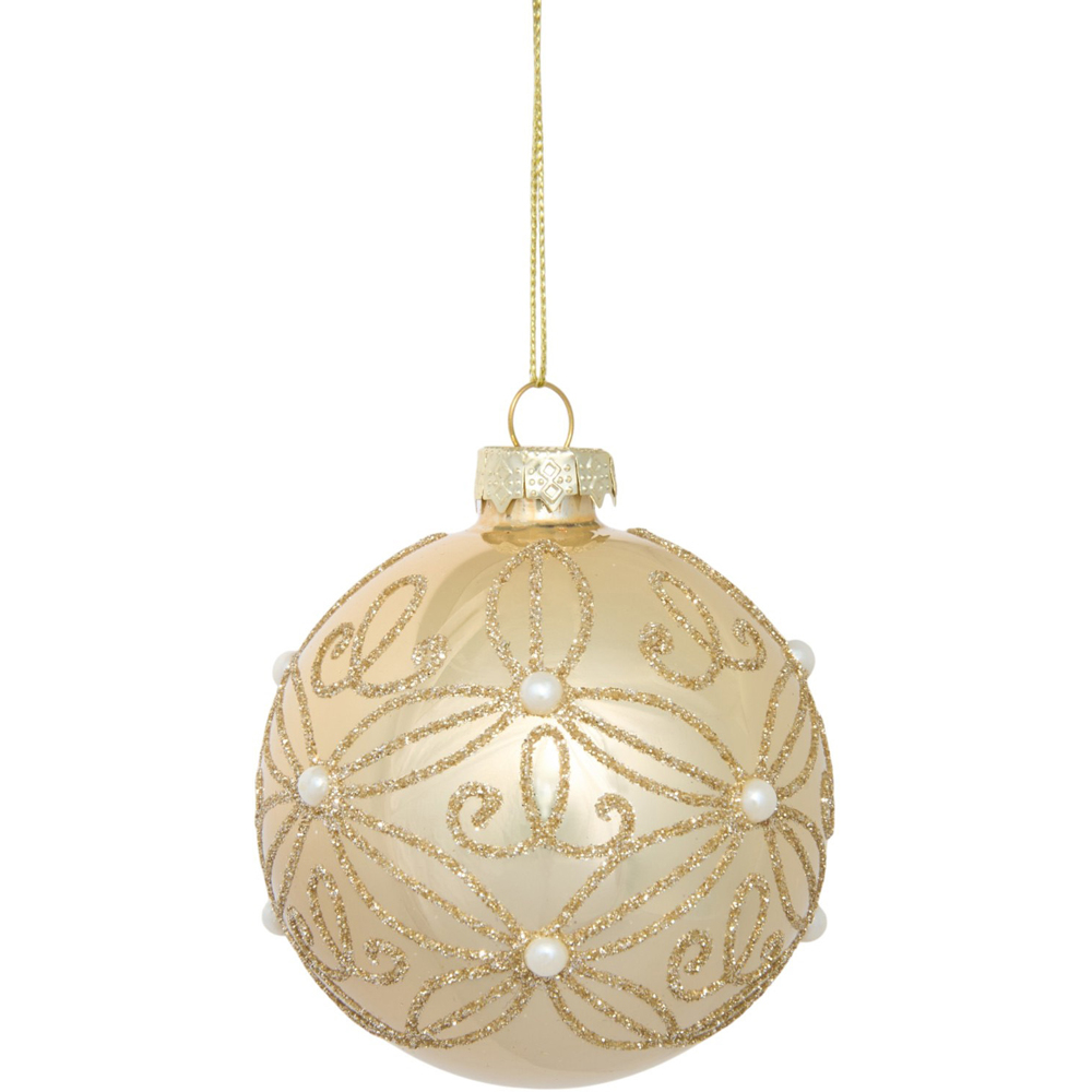 Champagne Glitter Embellished Bauble Image 4