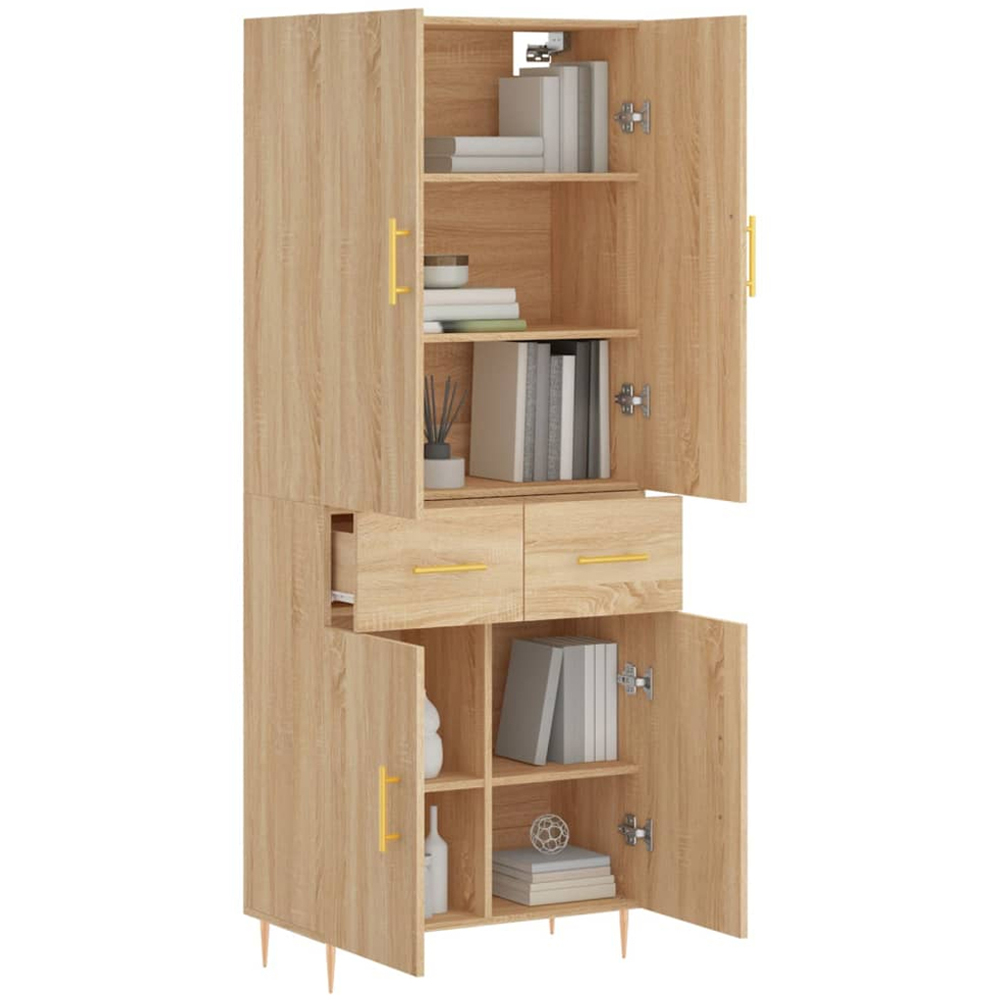 vidaXL 4 Door 2 Drawer Sonoma Oak Highboard Image 3