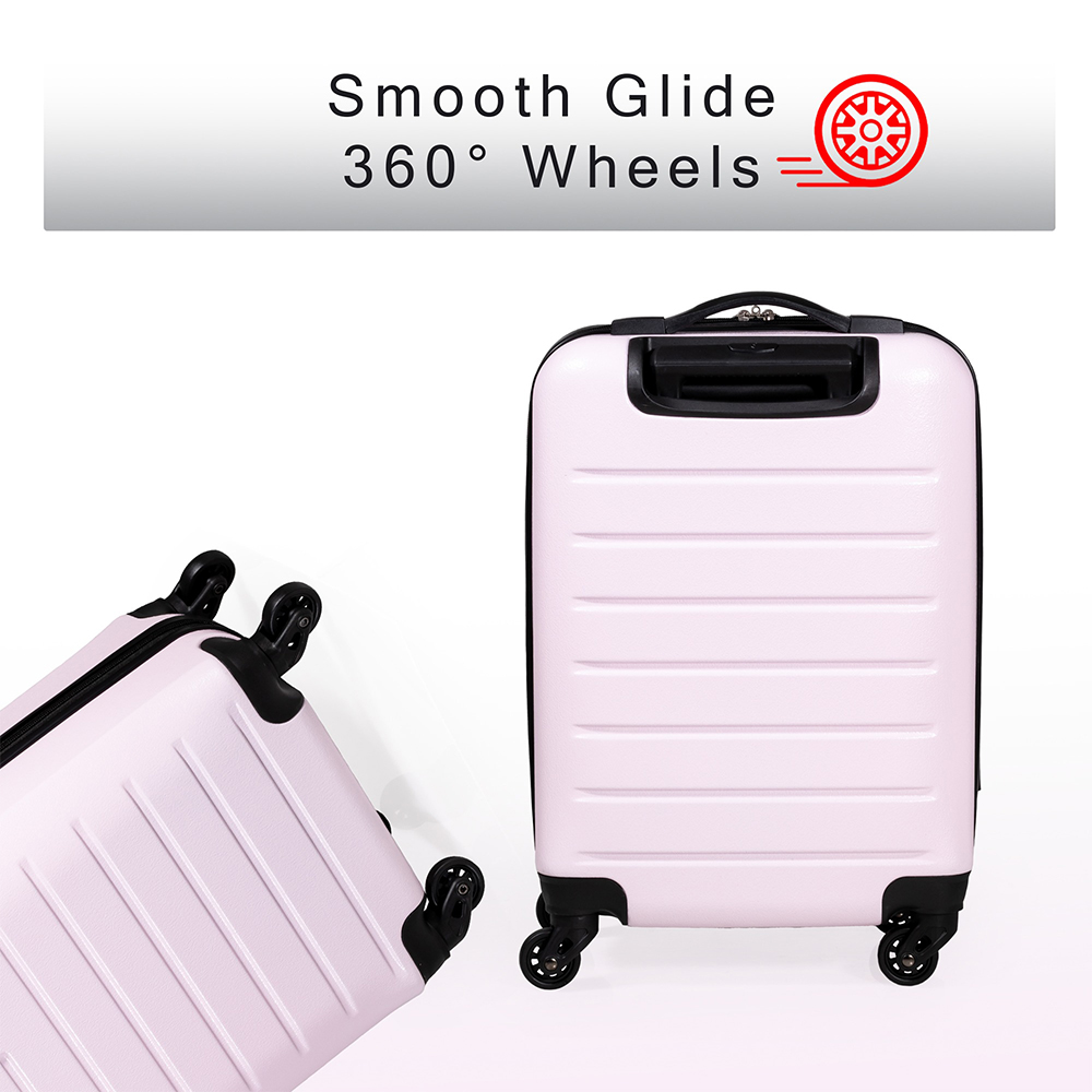 Pierre Cardin Set of 2 Pink Lightweight Hard Shell Trolley Suitcase and Mini Vanity Case Set Image 8